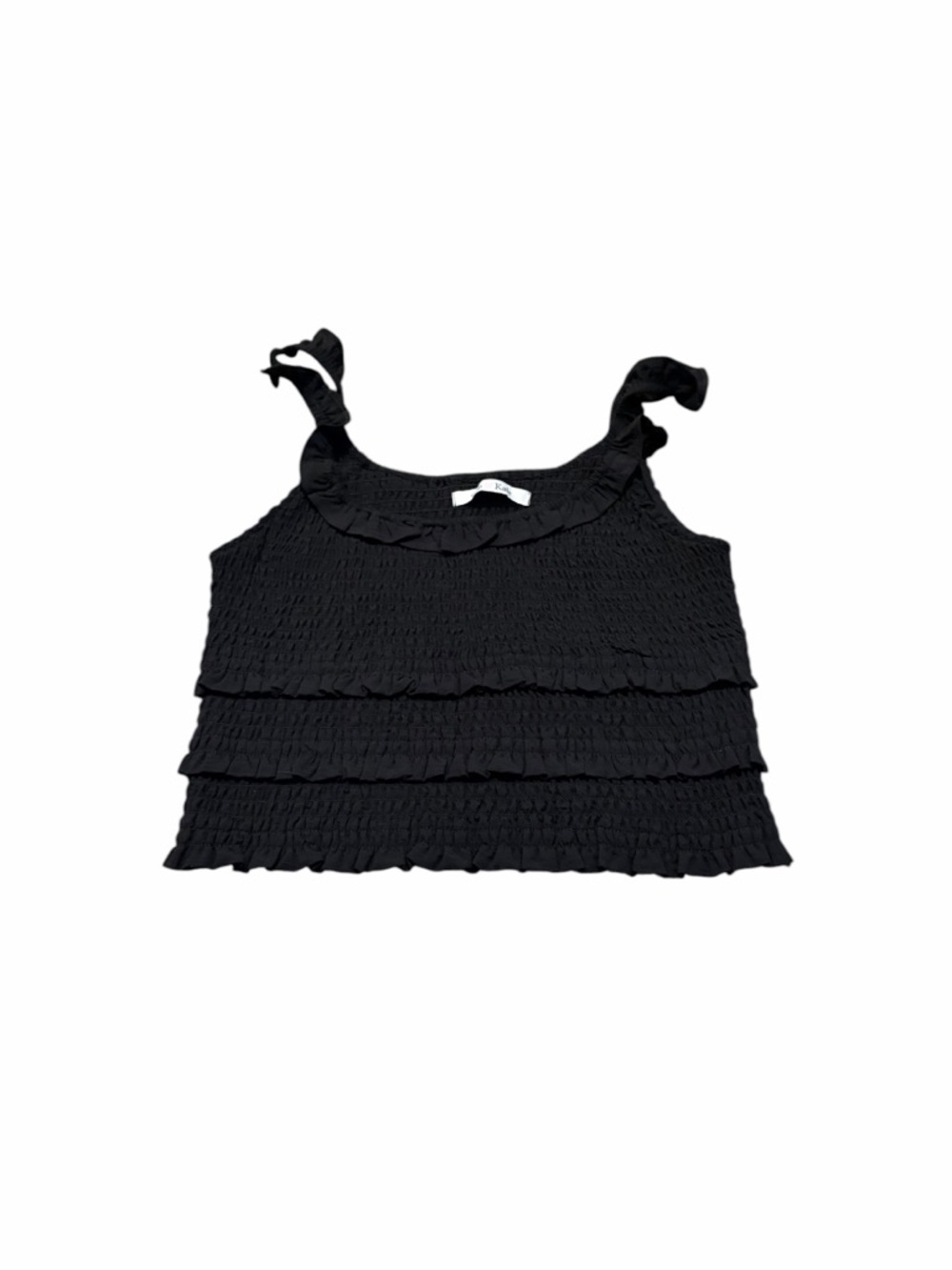 GAB KATE smocked black crop top